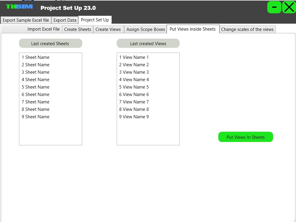 Assign Views to Sheets